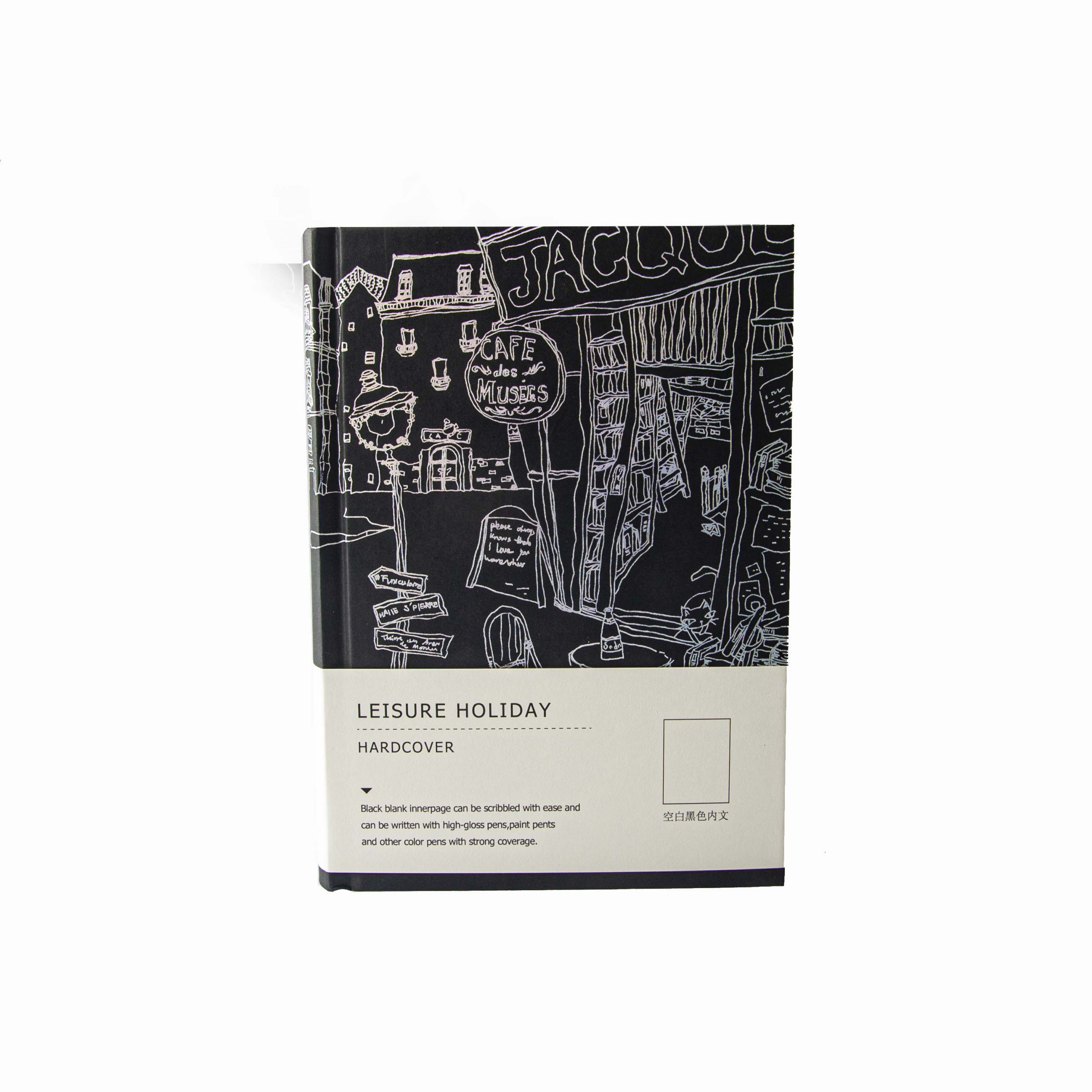 Cuaderno de Hojas Negras Diseño Paisajes Casas - Home Plus